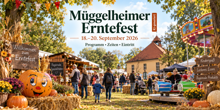 Müggelheimer Erntefest 2026 auf dem Dorfanger mit Familienprogramm, Marktständen und Fahrgeschäften
