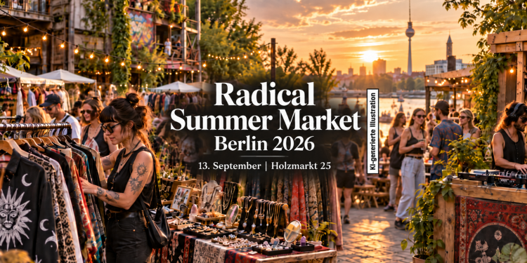 Radical Summer Market Berlin 2026 am Holzmarkt mit Mode, Designständen und Besuchern