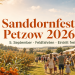Sanddornfest Petzow 2026 mit leuchtenden Sanddornzweigen, Familien, Marktständen und Alpaka in Brandenburg