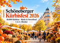 KI-generierte Illustration zum Schöneberger Kürbisfest 2026 mit Kürbissen, Marktständen und Streetfood im Akazienkiez