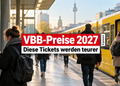VBB-Preise 2027 in Berlin mit gelber Bahn und Ticketautomat