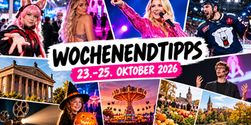Collage zu den BerlinMagazine.de Wochenendtipps vom 23. bis 25. Oktober 2026