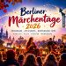 KI-generierte Illustration der Berliner Märchentage 2026 mit Märchenerzählerin, Harfe, Kindern, fantasievoller Kulisse und Berliner Wahrzeichen