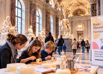 Bode-Museum Familienfest 2026 mit Kindern bei einem kreativen Workshop in Berlin