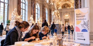 Bode-Museum Familienfest 2026 mit Kindern bei einem kreativen Workshop in Berlin