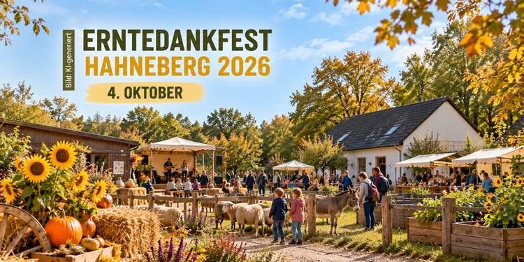 Erntedankfest 2026 an der Naturschutzstation Hahneberg mit Sonnenblumen und herbstlicher Feststimmung