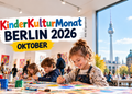 KinderKulturMonat Berlin 2026 mit Kindern beim Malen in einem Berliner Kulturort
