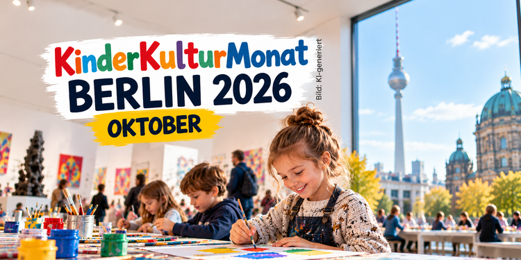 KinderKulturMonat Berlin 2026 mit Kindern beim Malen in einem Berliner Kulturort