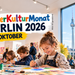 KinderKulturMonat Berlin 2026 mit Kindern beim Malen in einem Berliner Kulturort