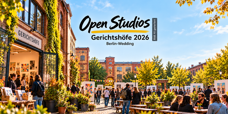 Open Studios Gerichtshöfe 2026 in Berlin-Wedding mit offenen Ateliers und Besuchern