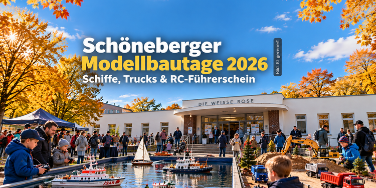 Schöneberger Modellbautage 2026 in der Weißen Rose mit RC-Schiffen und Modell-Trucks